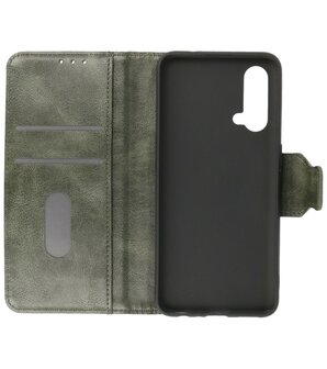 Portemonnee Wallet Case Hoesje voor OnePlus Nord CE Donker Groen