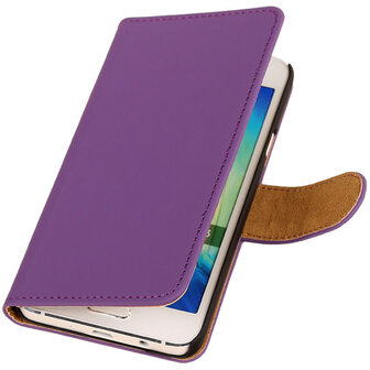 Effen Paars Hoesje voor Samsung Galaxy A3 2015 Book/Wallet Case/Cover