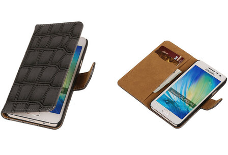 Gray Croco Samsung Galaxy A3 Book/Wallet Case/Cover