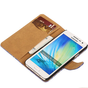Lace Blauw Hoesje voor Samsung Galaxy A3 2015 Book/Wallet Case/Cover