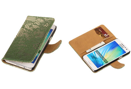Lace Donker Groen Samsung Galaxy A3 Book/Wallet Case/Cover Hoesje