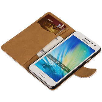 Lace Wit Hoesje voor Samsung Galaxy A3 2015 Book/Wallet Case/Cover