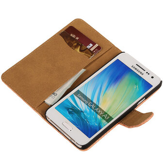 Pink Slang Hoesje voor Samsung Galaxy A3 2015 Book/Wallet Case/Cover