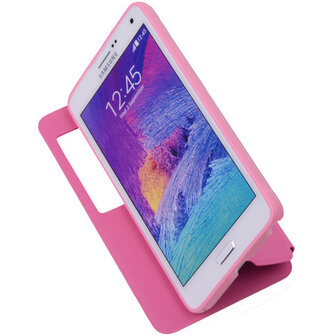 View Cover Pink Hoesje voor Samsung Galaxy Note 4 TPU Book-Style