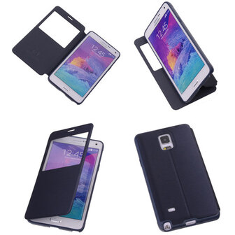 View Cover Navy Blue Samsung Galaxy Note 4 TPU Book-Style