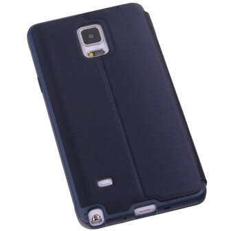 View Cover Navy Blue Hoesje voor Samsung Galaxy Note 4 TPU Book-Style