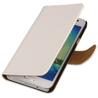 Wit Samsung Galaxy A5 Book/Wallet Case/Cover