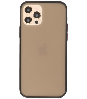 Kleurcombinatie Hard Case Hoesje voor iPhone 12 - 12 Pro Zwart