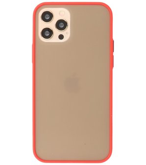 Kleurcombinatie Hard Case Hoesje voor iPhone 12 - 12 Pro Rood