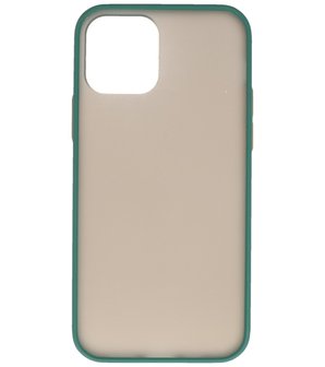 Kleurcombinatie Hard Case Hoesje voor iPhone 12 - 12 Pro Donker Groen