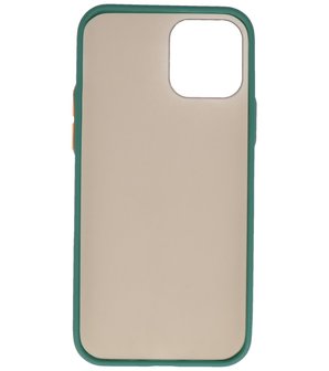 Kleurcombinatie Hard Case Hoesje voor iPhone 12 - 12 Pro Donker Groen