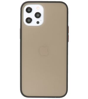 Kleurcombinatie Hard Case Hoesje voor iPhone 12 Pro Max Zwart