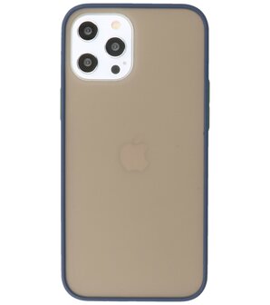 Kleurcombinatie Hard Case Hoesje voor iPhone 12 Pro Max Blauw