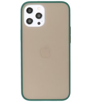 Kleurcombinatie Hard Case Hoesje voor iPhone 12 Pro Max Donker Groen