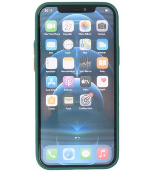 Kleurcombinatie Hard Case Hoesje voor iPhone 12 Pro Max Donker Groen