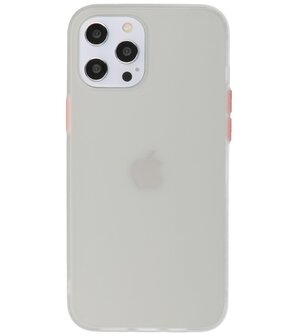 Kleurcombinatie Hard Case Hoesje voor iPhone 12 Pro Max Wit
