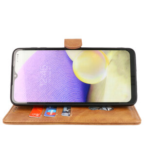 Samsung Galaxy A22 4G Hoesje Book Case Telefoonhoesje Bruin