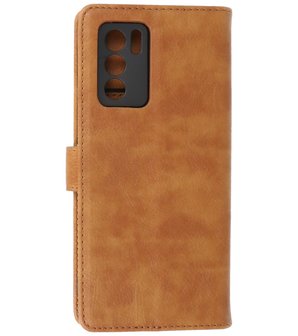 Oppo Reno 6 Pro 5G Hoesje Book Case Telefoonhoesje Bruin