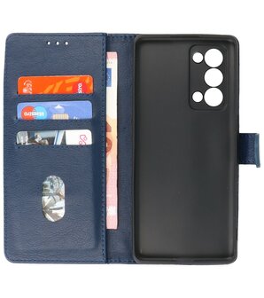 Oppo Reno 6 Pro Plus 5G Hoesje Book Case Telefoonhoesje Navy