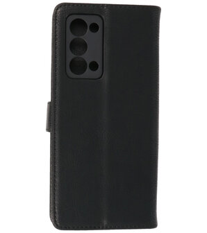 Oppo Reno 6 Pro Plus 5G Hoesje Book Case Telefoonhoesje Zwart