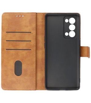 Oppo Reno 6 Pro Plus 5G Hoesje Book Case Telefoonhoesje Bruin