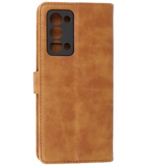 Oppo Reno 6 Pro Plus 5G Hoesje Book Case Telefoonhoesje Bruin