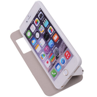 View Cover Wit Hoesje voor Apple iPhone 6 Plus TPU Book-Style