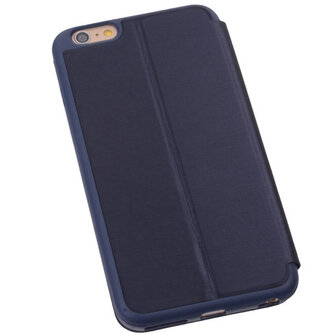View Cover Navy Blue Hoesje voor Apple iPhone 6 Plus TPU Book-Style