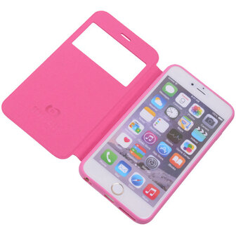 View Cover Pink Hoesje voor Apple iPhone 6 Plus TPU Book-Style