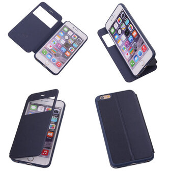 View Cover Navy Blue Apple iPhone 6 TPU Book-Style