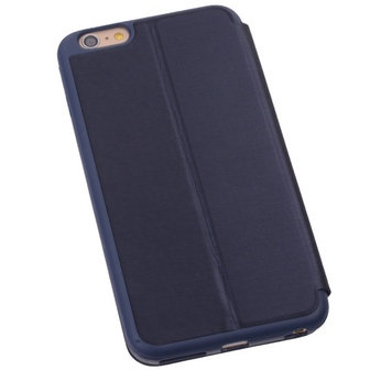 View Cover Navy Blue Hoesje voor Apple iPhone 6 TPU Book-Style