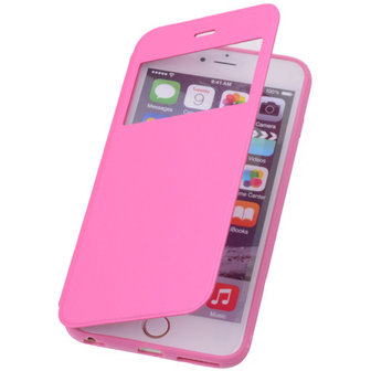 View Cover Pink Hoesje voor Apple iPhone 6 TPU Book-Style