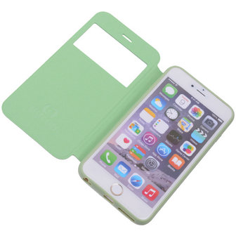 View Cover Groen Hoesje voor Apple iPhone 6 TPU Book-Style