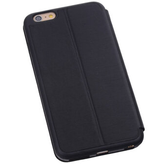 View Cover Zwart Hoesje voor Apple iPhone 6 TPU Book-Style