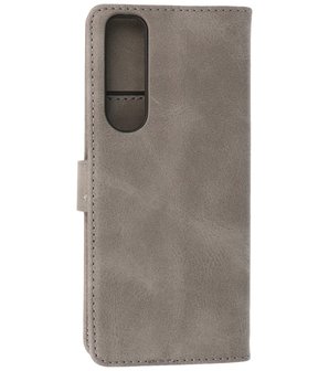 Sony Xperia 5 III Hoesje Book Case Telefoonhoesje Grijs