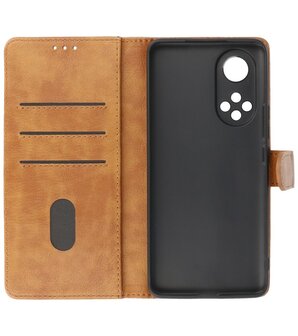 Honor 50 Pro Hoesje Book Case Telefoonhoesje Bruin