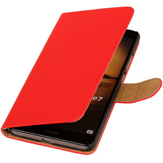 Rood Hoesje voor Huawei Ascend Mate 7 Book/Wallet Case/Cover