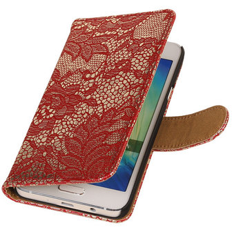 Lace Rood Microsoft Lumia 535 Book/Wallet Case/Cover Hoesje