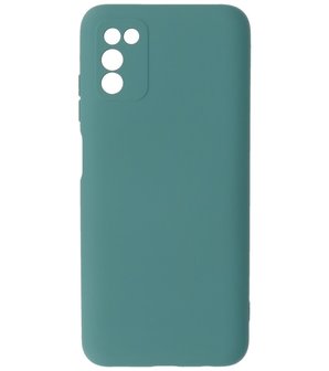 Samsung Galaxy A03s Hoesje - Backcover Telefoonhoesje - Donker Groen