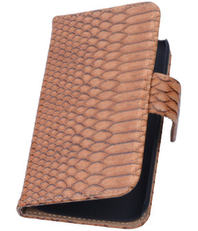 Bruin Slang Hoesje voor Samsung Galaxy Core i8260 Book/Wallet Case/Cover