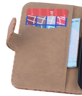 Bruin Slang Hoesje voor Samsung Galaxy Core i8260 Book/Wallet Case/Cover