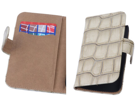 Beige Croco Samsung Galaxy Core Book/Wallet Case/Cover