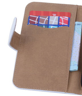 Wit Croco Hoesje voor Samsung Galaxy Core Book/Wallet Case/Cover