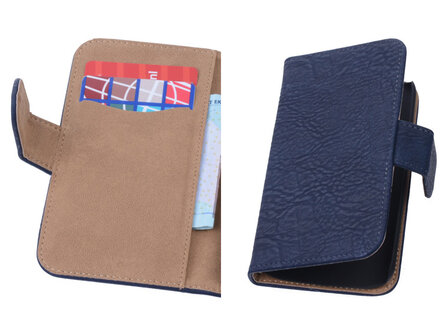 Blauw Hout Samsung Galaxy Core Hoesjes Book/Wallet Case/Cover