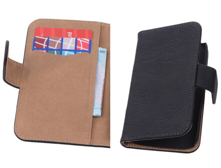 Zwart Houd Samsung Galaxy S4 Mini i9190 Book/Wallet Case/Hout