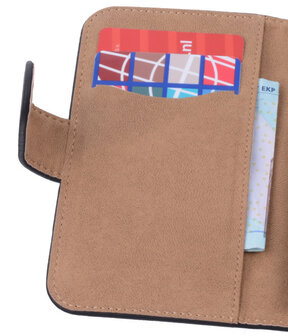 Zwart Hout Hoesje voor Samsung Galaxy S4 Mini i9190 Book/Wallet Case/Cover