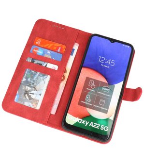 Samsung Galaxy A22 5G Hoesje - Portemonnee Book Case - Kaarthouder &amp; Magneetlipje - Kunstleer - Rood