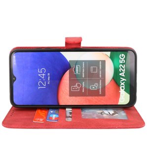 Samsung Galaxy A22 5G Hoesje - Portemonnee Book Case - Kaarthouder &amp; Magneetlipje - Kunstleer - Rood