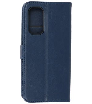 OnePlus Nord 2 5G Hoesje - Book Case Telefoonhoesje - Kaarthouder Portemonnee Hoesje - Wallet Case - Navy