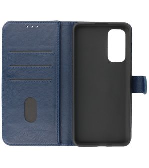 OnePlus Nord 2 5G Hoesje - Book Case Telefoonhoesje - Kaarthouder Portemonnee Hoesje - Wallet Case - Navy